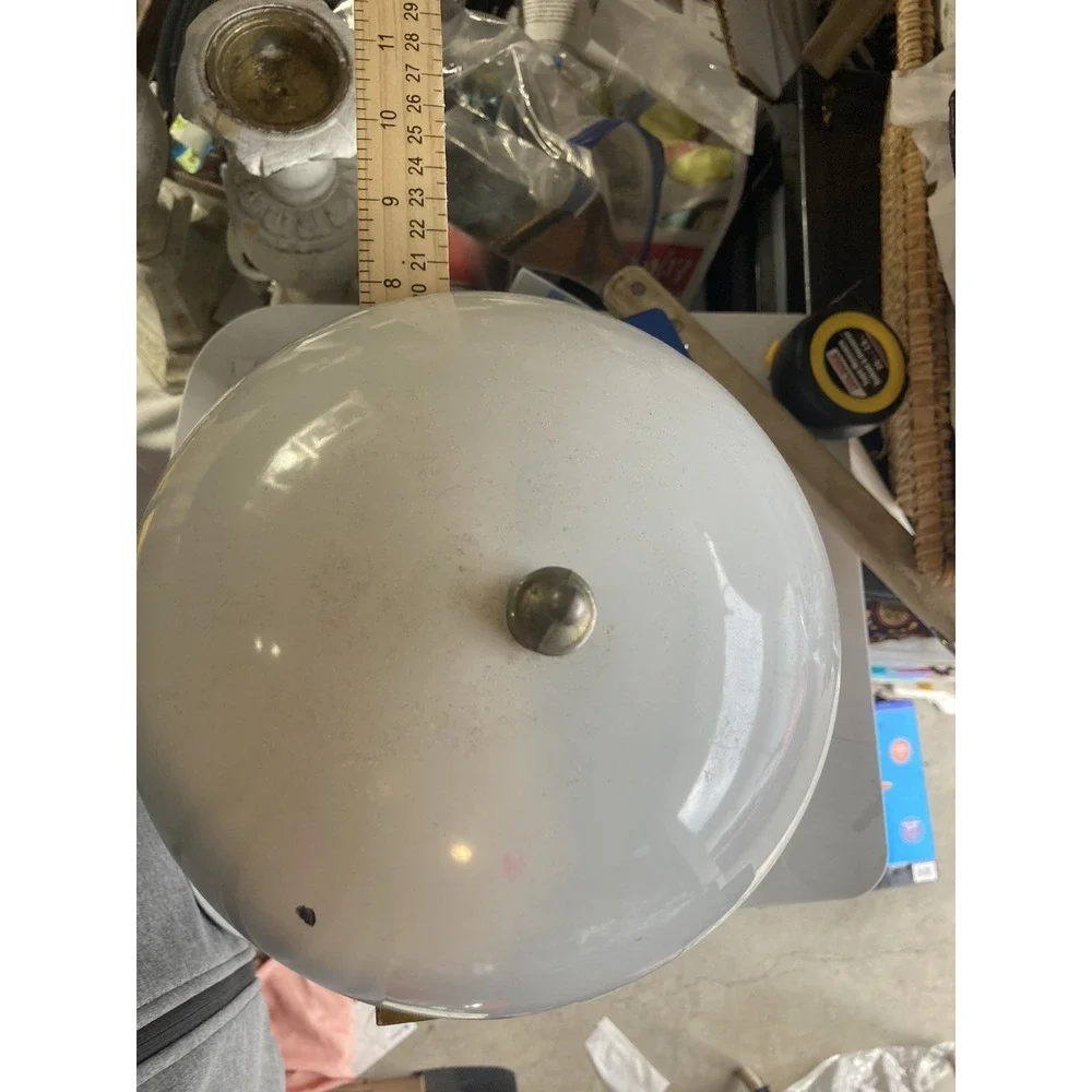 Vintage Atomic Saucer Mushroom Light  White And Gold 13